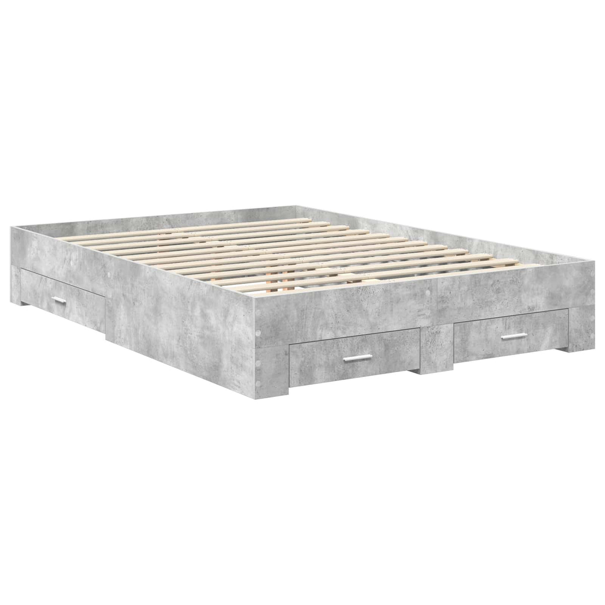 Krevetna konstrukcija s ladicama Betonski sivi 140 x 190 cm