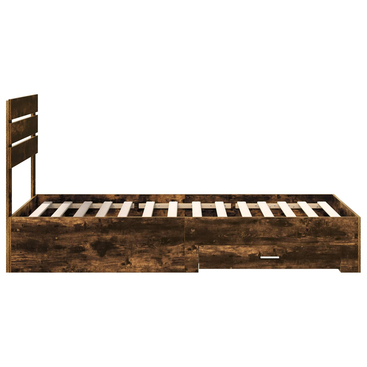 Krevetna konstrukcija s ladicama Dimljeni hrast 100 x 200 cm Smeđa 206 x 101 x 100 cm