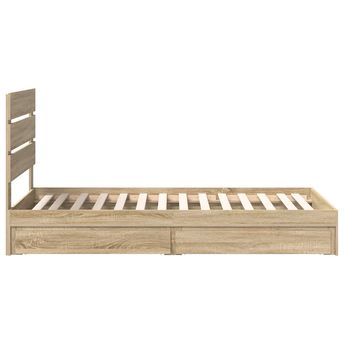 Krevet s od storage Sonoma hrast 100 x 200 cm Konstruirano drvo Smeđa 206 x 102 x 100 cm