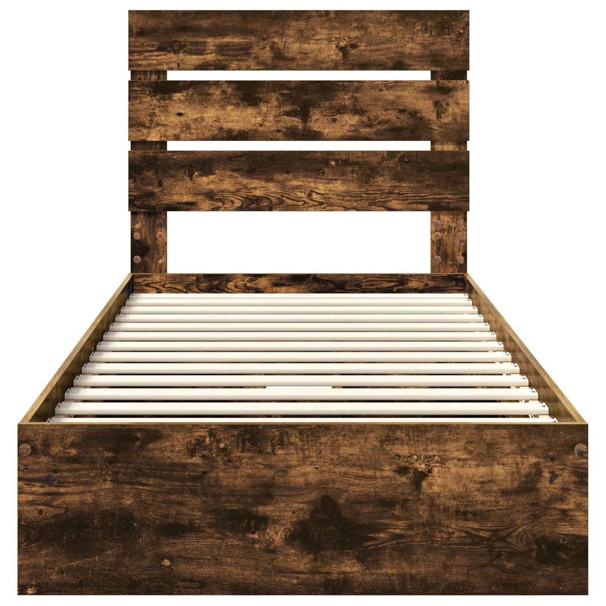 Krevet s od storage s ladicama Dimljeni hrast 90 x 190 cm Smeđa 196 x 93 x 100 cm