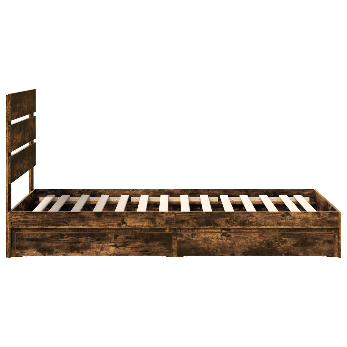 Krevet s od storage s ladicama Dimljeni hrast 90 x 190 cm Smeđa 196 x 93 x 100 cm