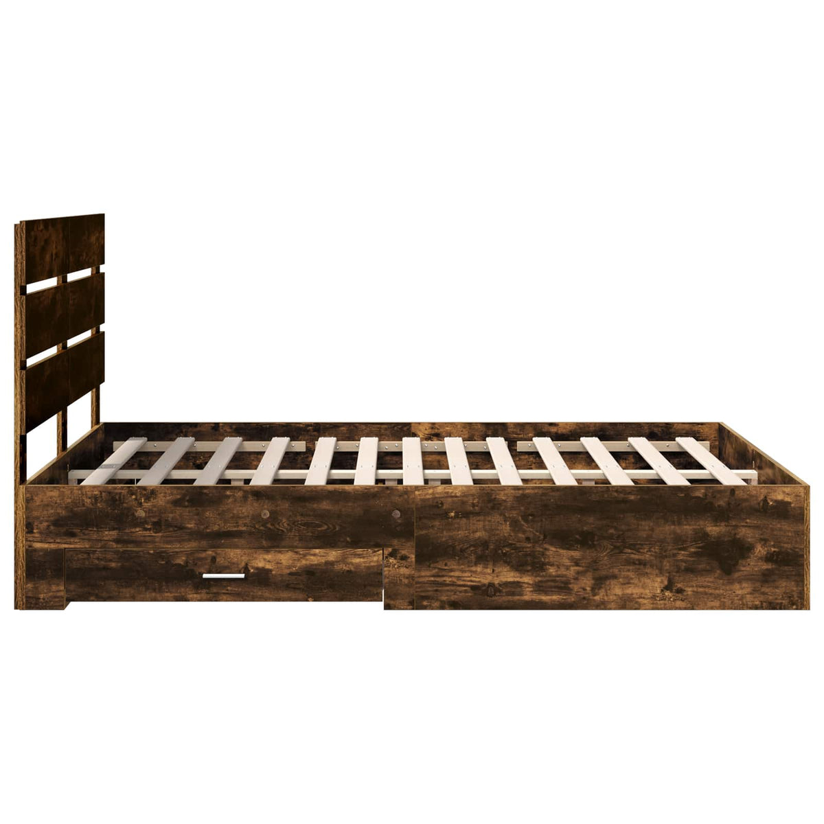 Krevetna konstrukcija s ladicama Dimljeni hrast 150 x 200 cm Smeđa 203 x 153 x 100 cm