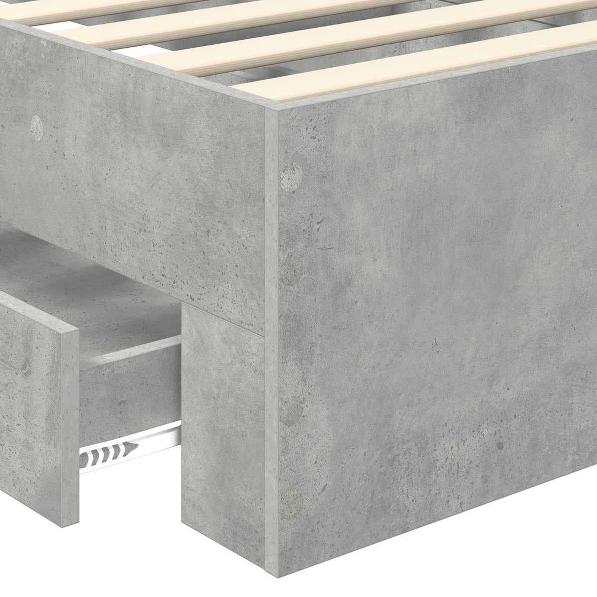 Krevetna konstrukcija s ladicama Betonski sivi 90 x 200 cm Siva 203 x 93 x 100 cm