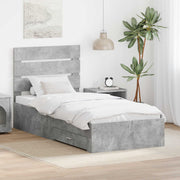 Krevetna konstrukcija s ladicama Betonski sivi 90 x 200 cm Siva 203 x 93 x 100 cm