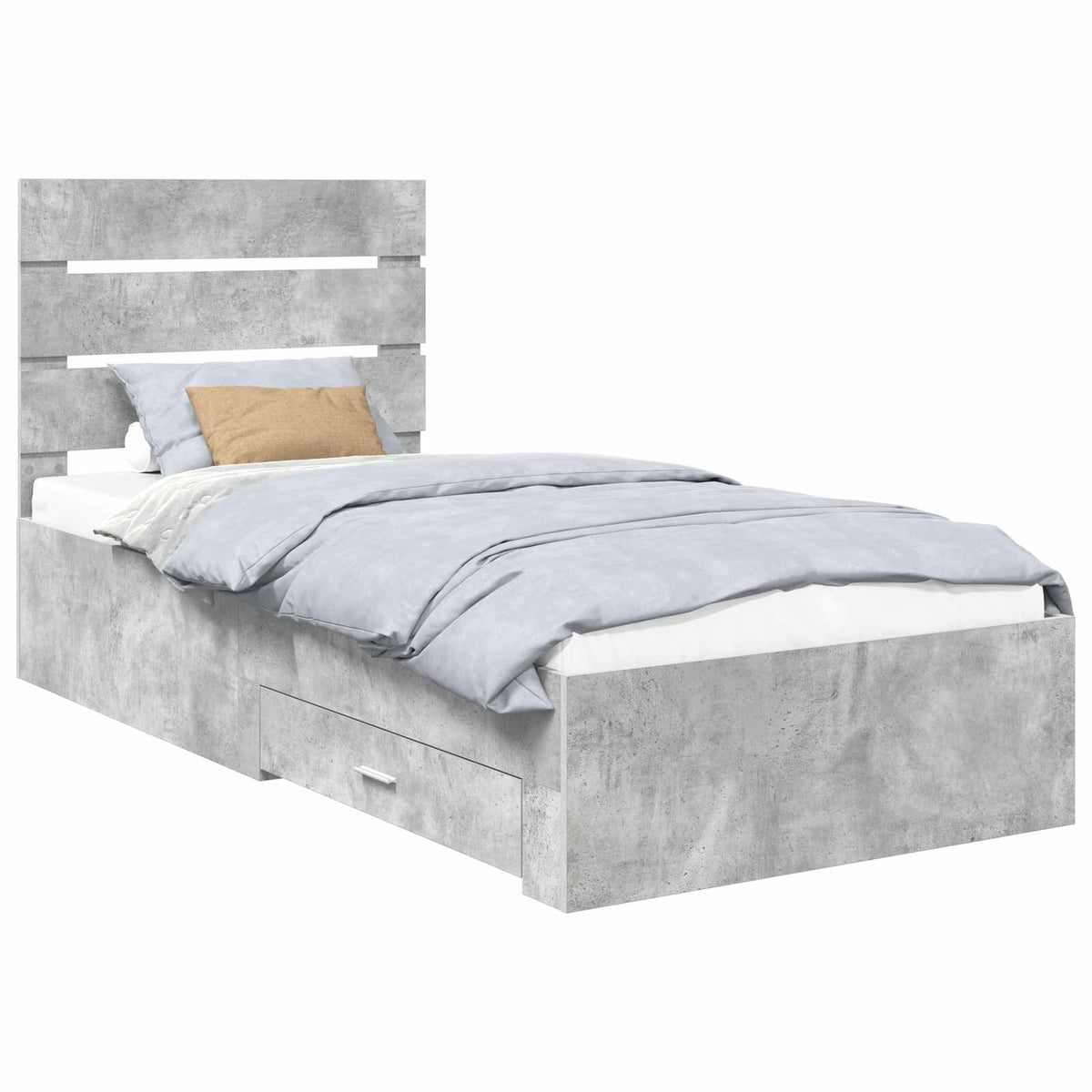 Krevetna konstrukcija s ladicama Betonski sivi 90 x 200 cm Siva 203 x 93 x 100 cm