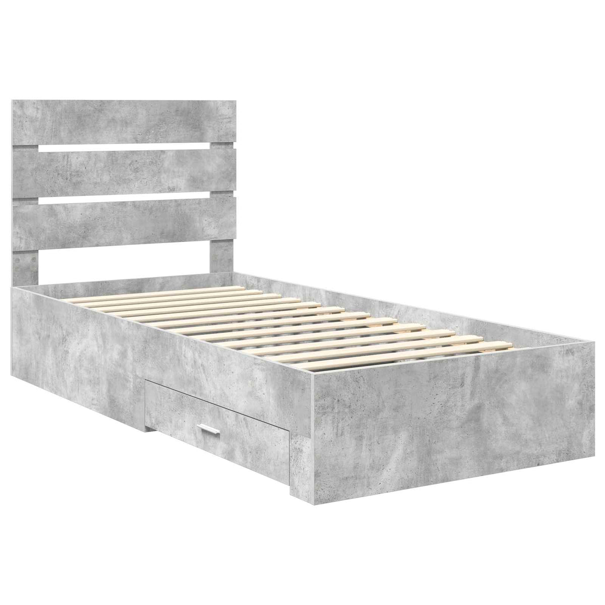 Krevetna konstrukcija s ladicama Betonski sivi 90 x 200 cm Siva 203 x 93 x 100 cm