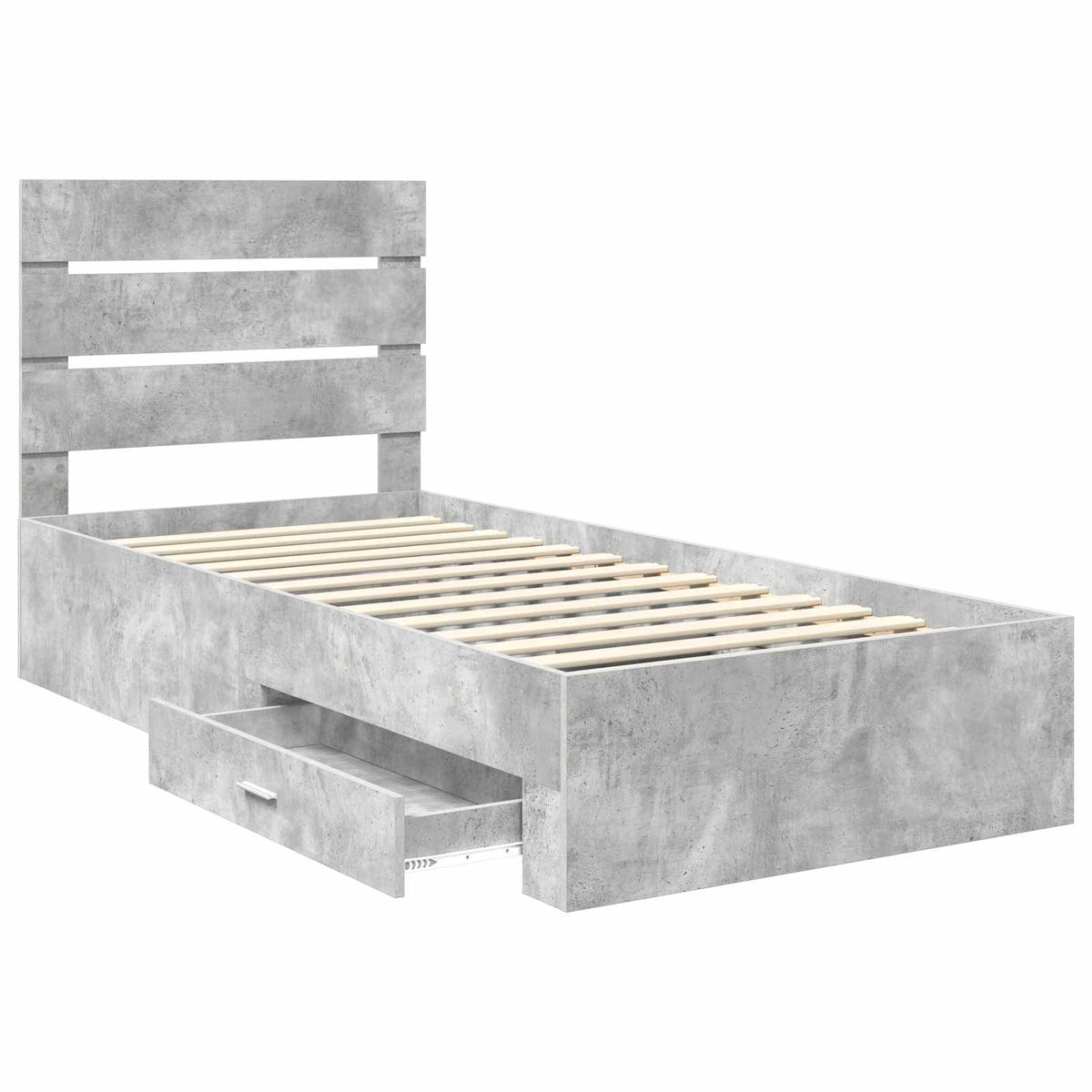 Krevetna konstrukcija s ladicama Betonski sivi 90 x 200 cm Siva 203 x 93 x 100 cm