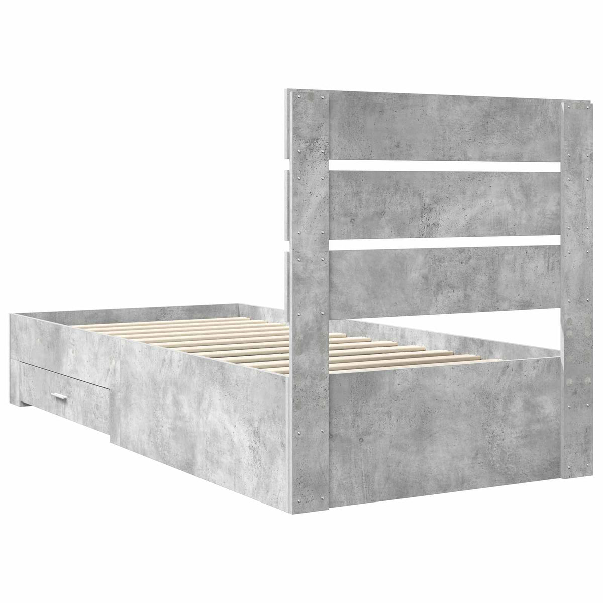 Krevetna konstrukcija s ladicama Betonski sivi 90 x 200 cm Siva 203 x 93 x 100 cm