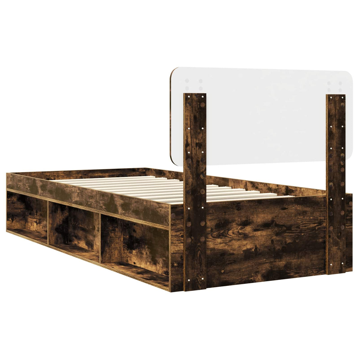 Krevetna konstrukcija Dimljeni hrast 90 x 200 cm Smeđa 93 x 206 x 90 cm