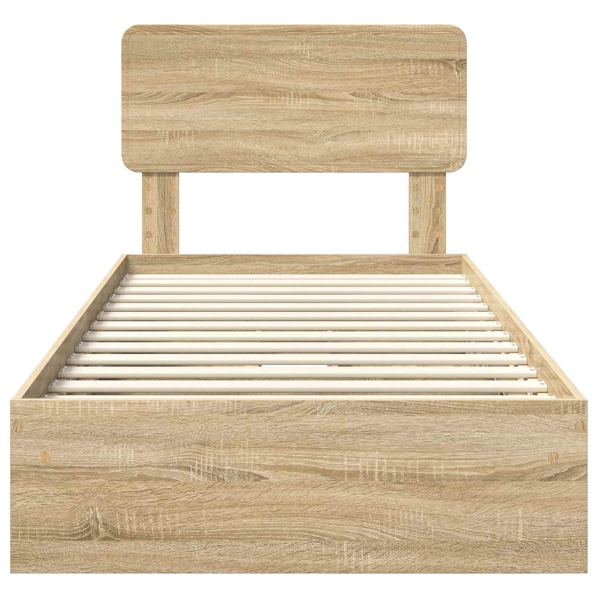 Krevet s od storage Sonoma hrast 100 x 200 cm Konstruirano drvo Smeđa 203 x 102 x 90 cm