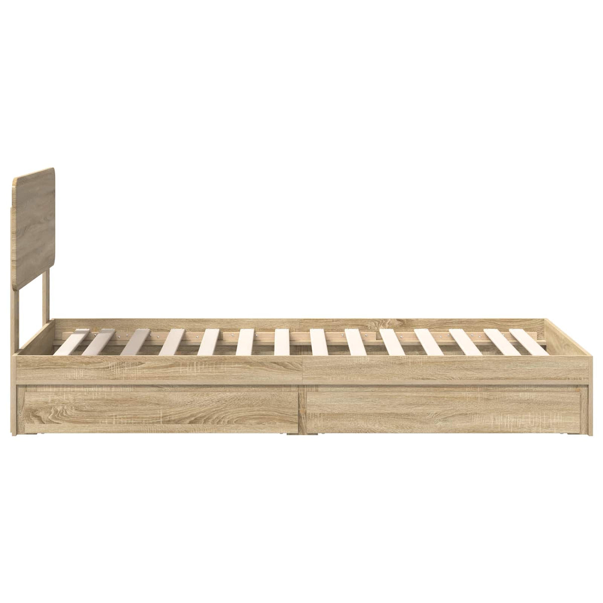Krevet s od storage Sonoma hrast 100 x 200 cm Konstruirano drvo Smeđa 203 x 102 x 90 cm
