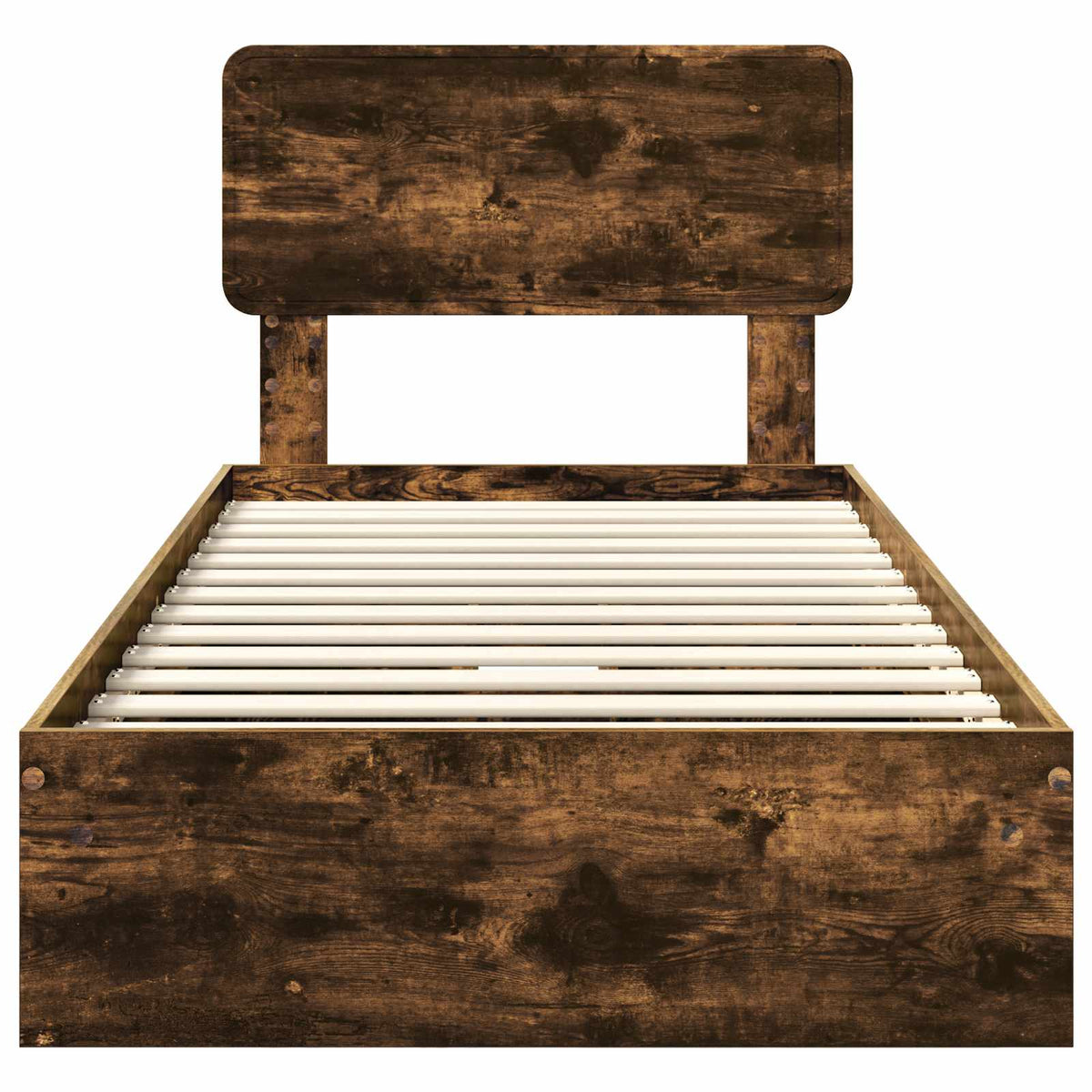 Krevet s od storage s ladicama Dimljeni hrast 90 x 200 cm Smeđa 203 x 93 x 90 cm