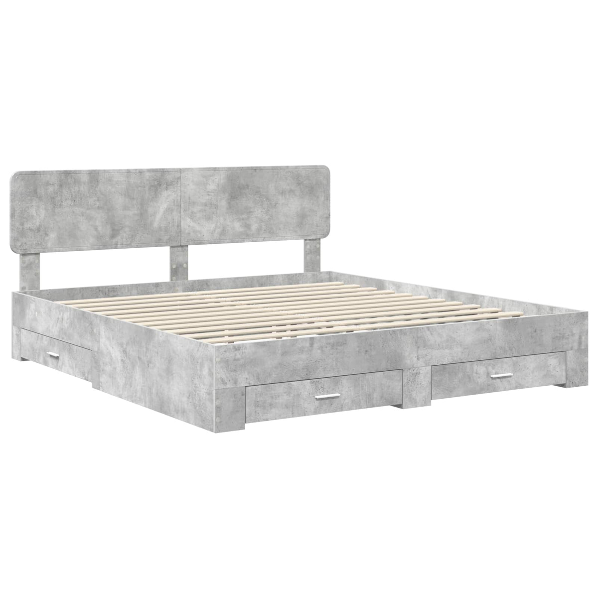 Krevetna konstrukcija s ladicama Betonski sivi 180 x 200 cm Siva 203 x 183 x 90 cm