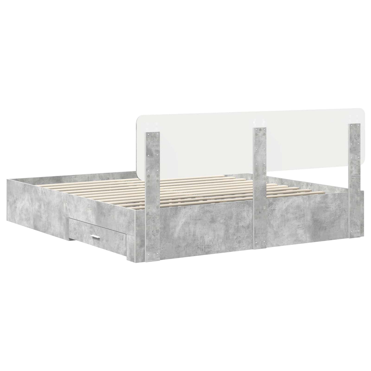 Krevetna konstrukcija s ladicama Betonski sivi 180 x 200 cm Siva 203 x 183 x 90 cm