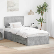 Krevetna konstrukcija s ladicama Betonski sivi 90 x 190 cm Siva 190 x 93 x 90 cm