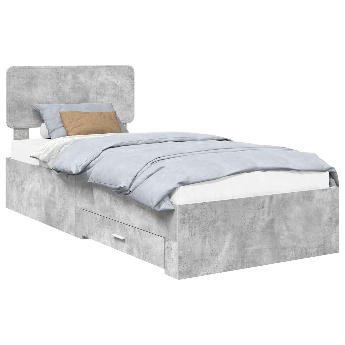 Krevetna konstrukcija s ladicama Betonski sivi 90 x 190 cm Siva 190 x 93 x 90 cm