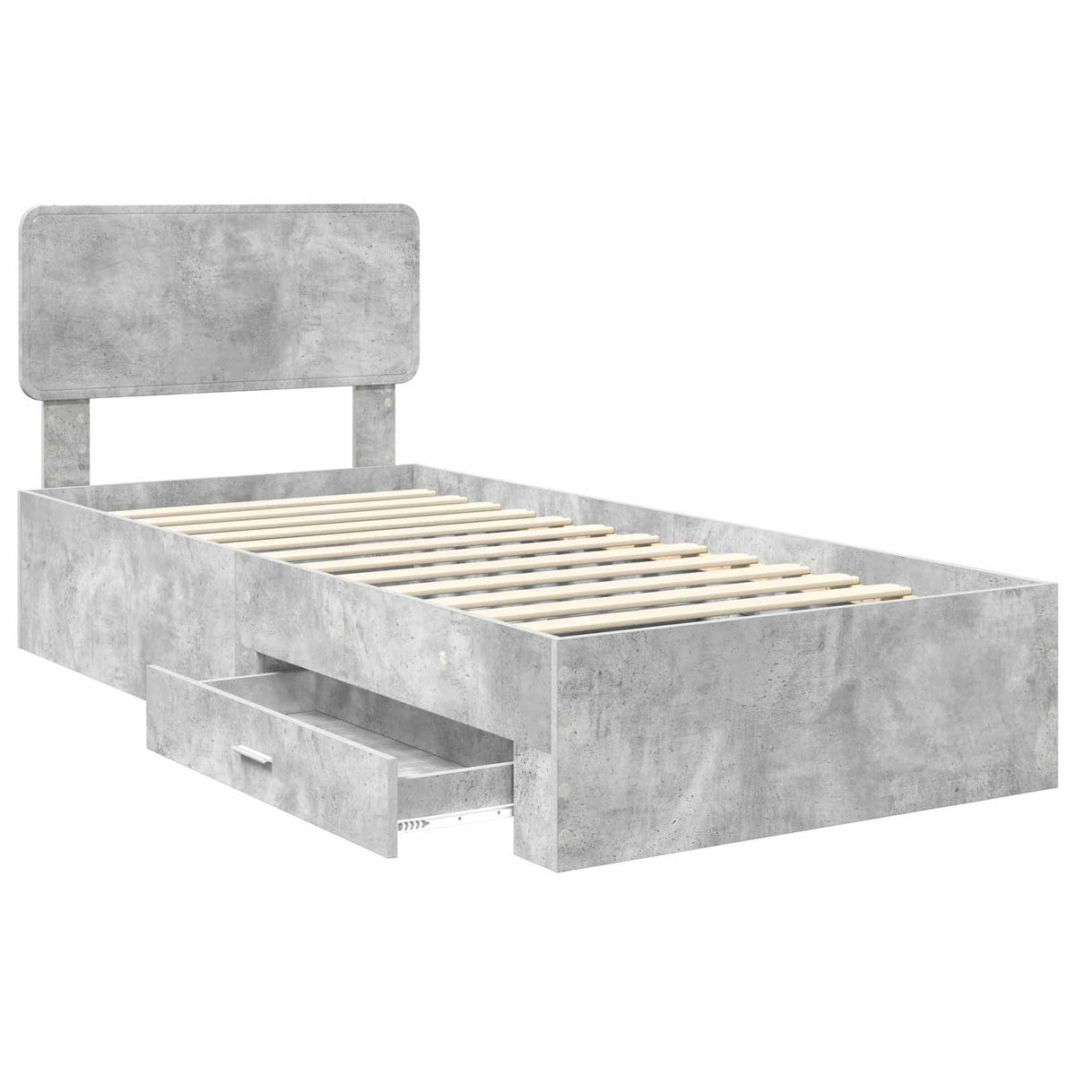 Krevetna konstrukcija s ladicama Betonski sivi 90 x 190 cm Siva 190 x 93 x 90 cm