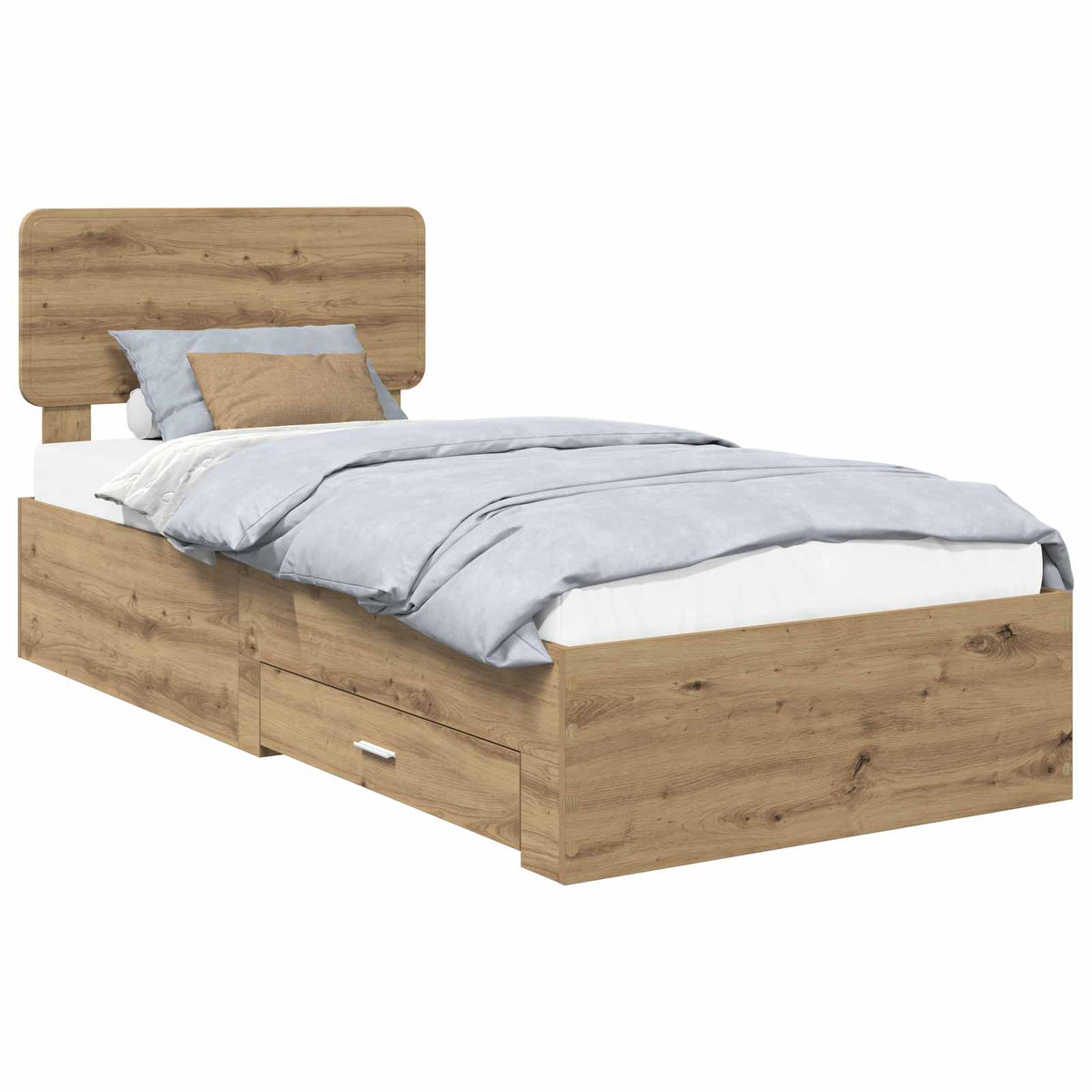 Krevetna konstrukcija s ladicama Umjetnički hrast 90 x 190 cm Smeđa 190 x 93 x 90 cm