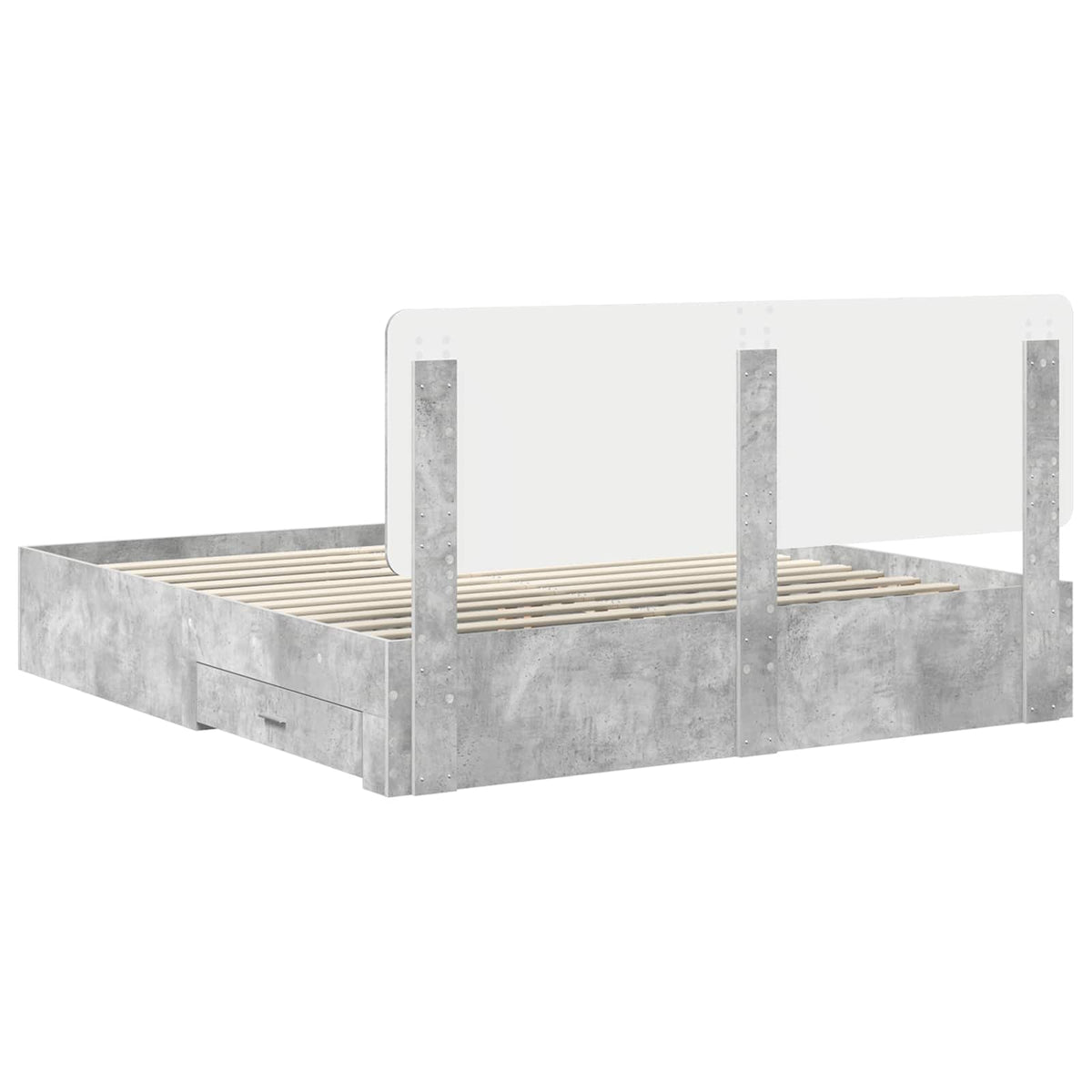 Krevetna konstrukcija s ladicama Betonski sivi 200 x 200 cm Siva 203 x 203 x 100 cm