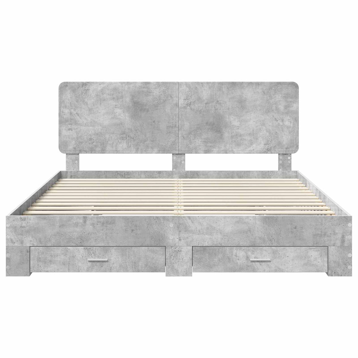 Krevetna konstrukcija s ladicama Betonski sivi 200 x 200 cm Siva 203 x 203 x 100 cm