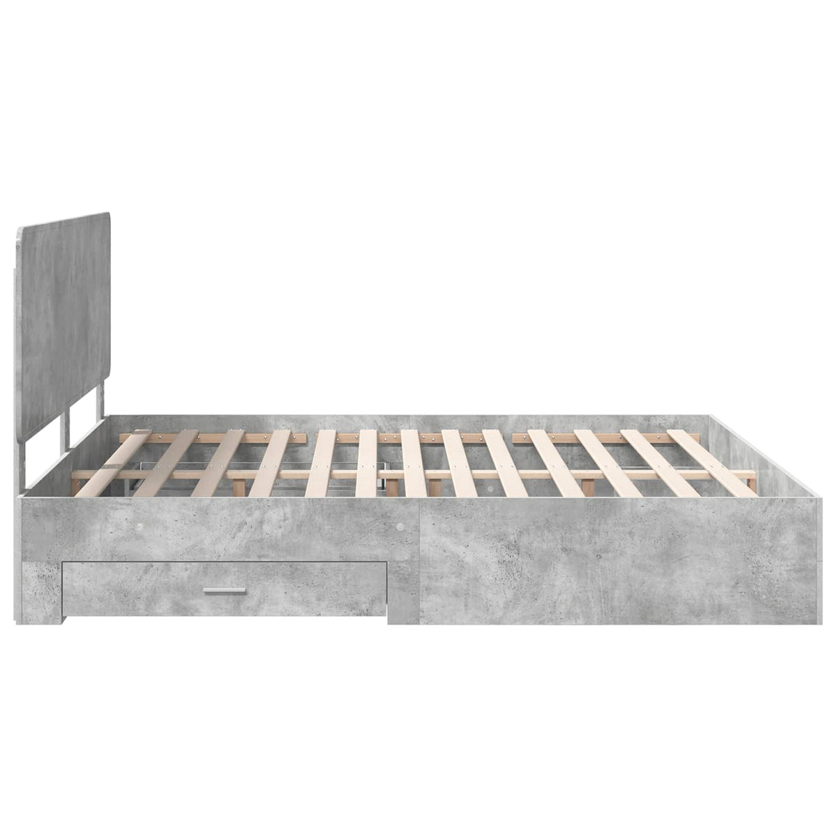Krevetna konstrukcija s ladicama Betonski sivi 200 x 200 cm Siva 203 x 203 x 100 cm