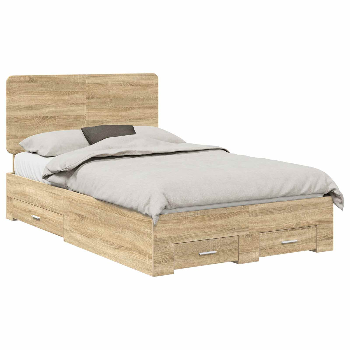 Krevetna konstrukcija s ladicama Sonoma hrast 120 x 200 cm Smeđa 203 x 123 x 100 cm