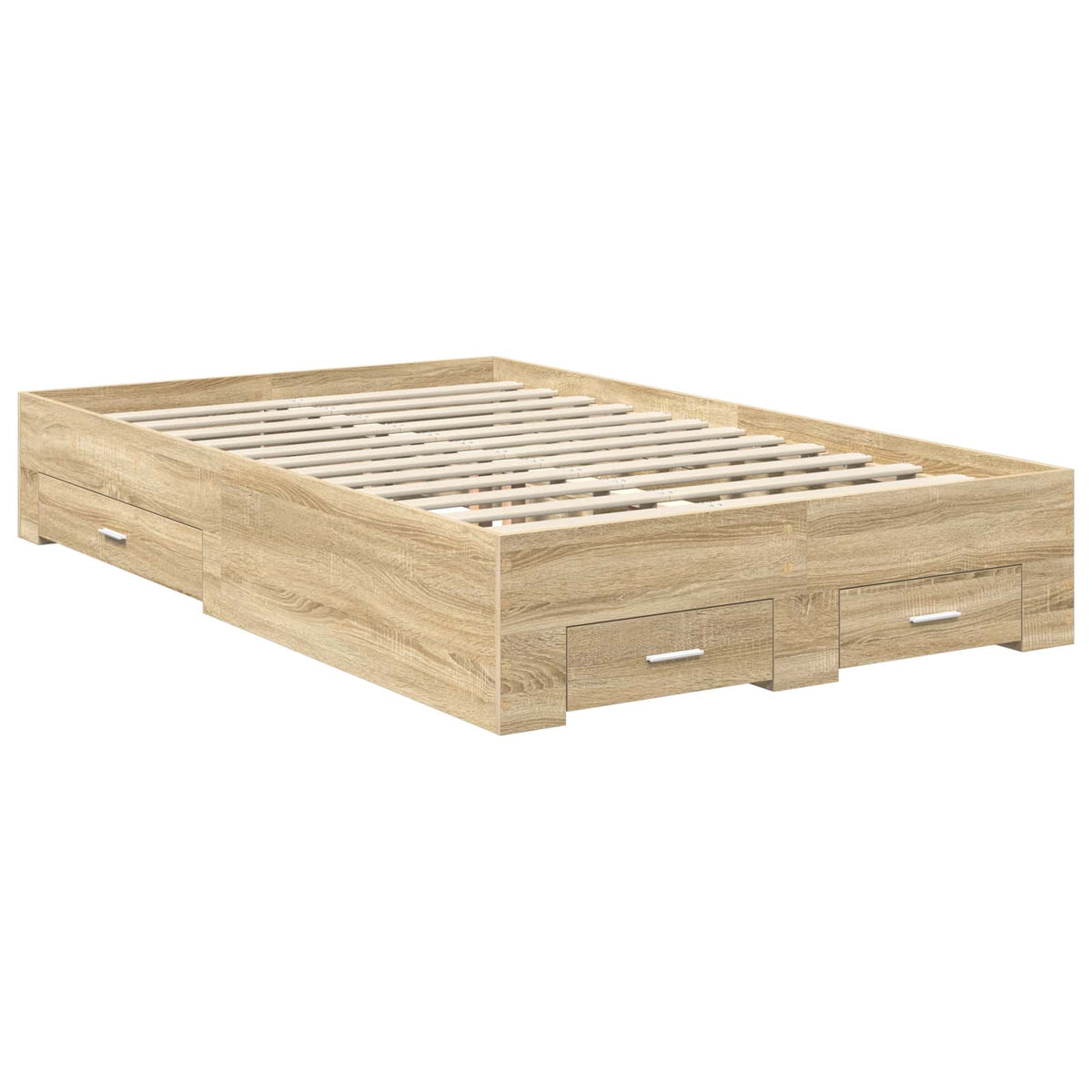 Krevetna konstrukcija s ladicama Sonoma hrast 120 x 200 cm Smeđa 203 x 123 x 100 cm