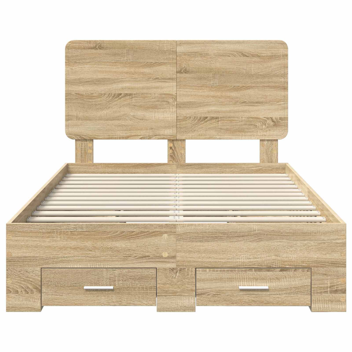 Krevetna konstrukcija s ladicama Sonoma hrast 120 x 200 cm Smeđa 203 x 123 x 100 cm