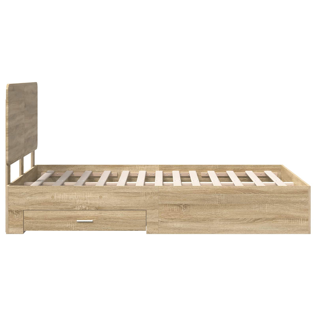 Krevetna konstrukcija s ladicama Sonoma hrast 120 x 200 cm Smeđa 203 x 123 x 100 cm