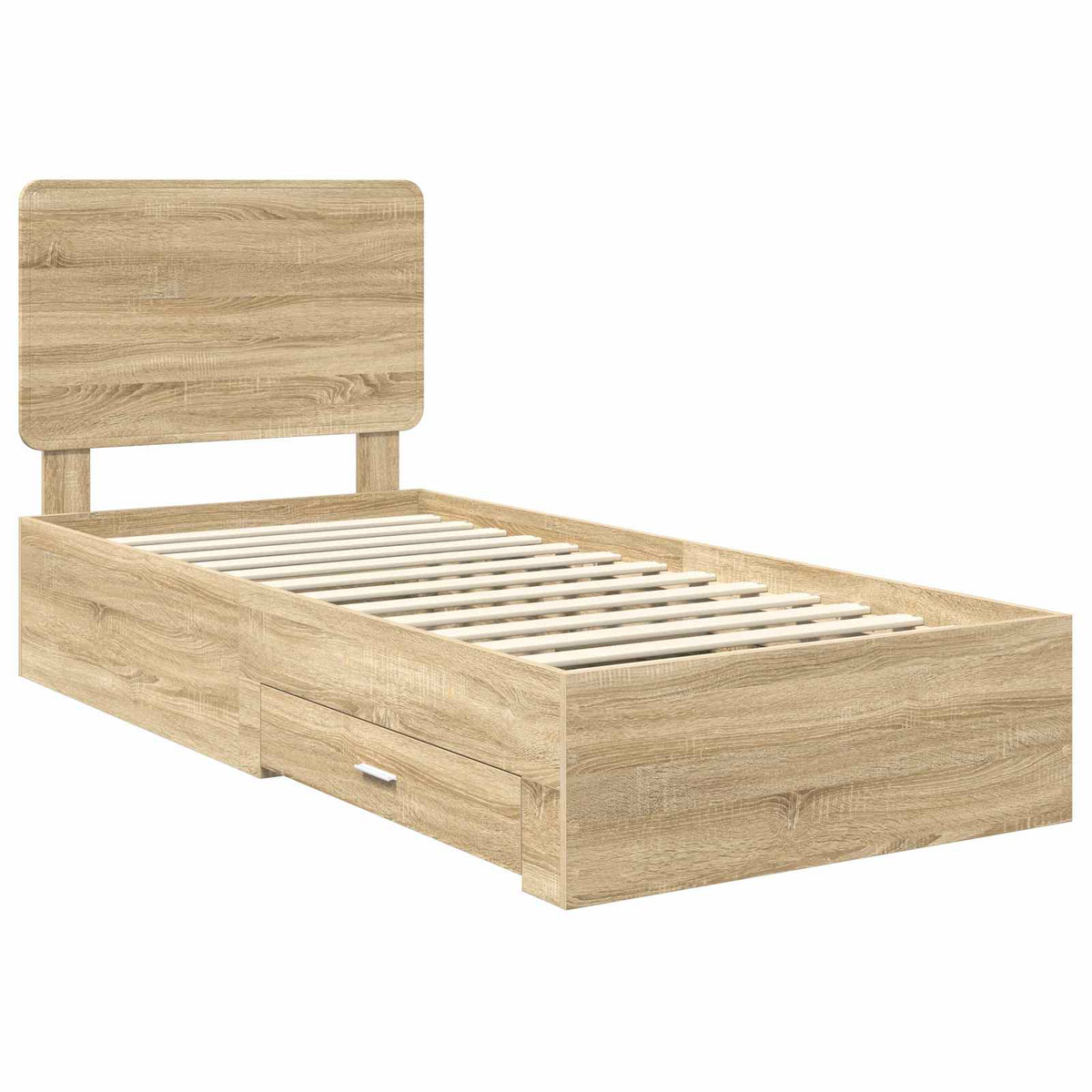 Krevetna konstrukcija s ladicama Sonoma hrast 100 x 200 cm Smeđa 203 x 103 x 100 cm