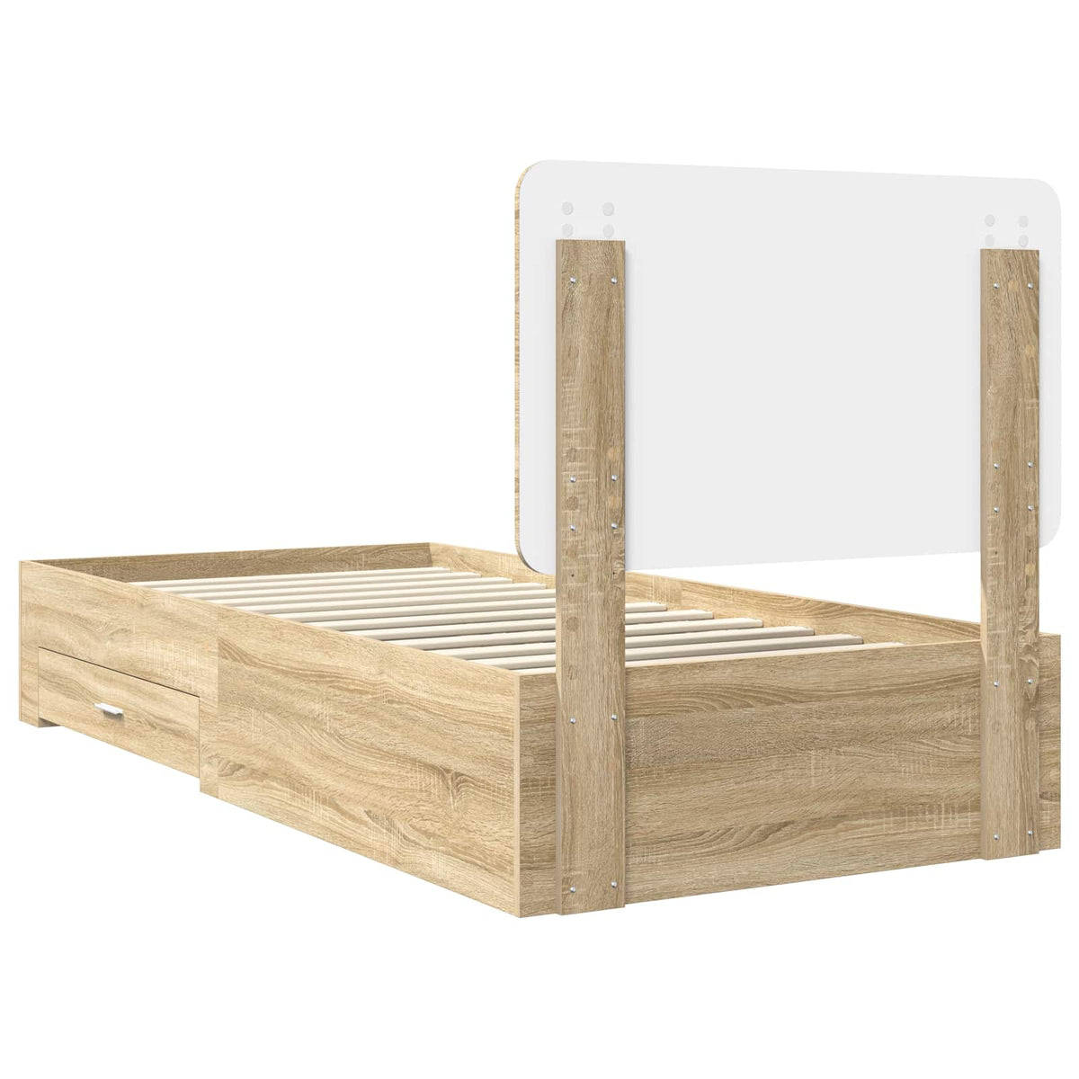 Krevetna konstrukcija s ladicama Sonoma hrast 100 x 200 cm Smeđa 203 x 103 x 100 cm
