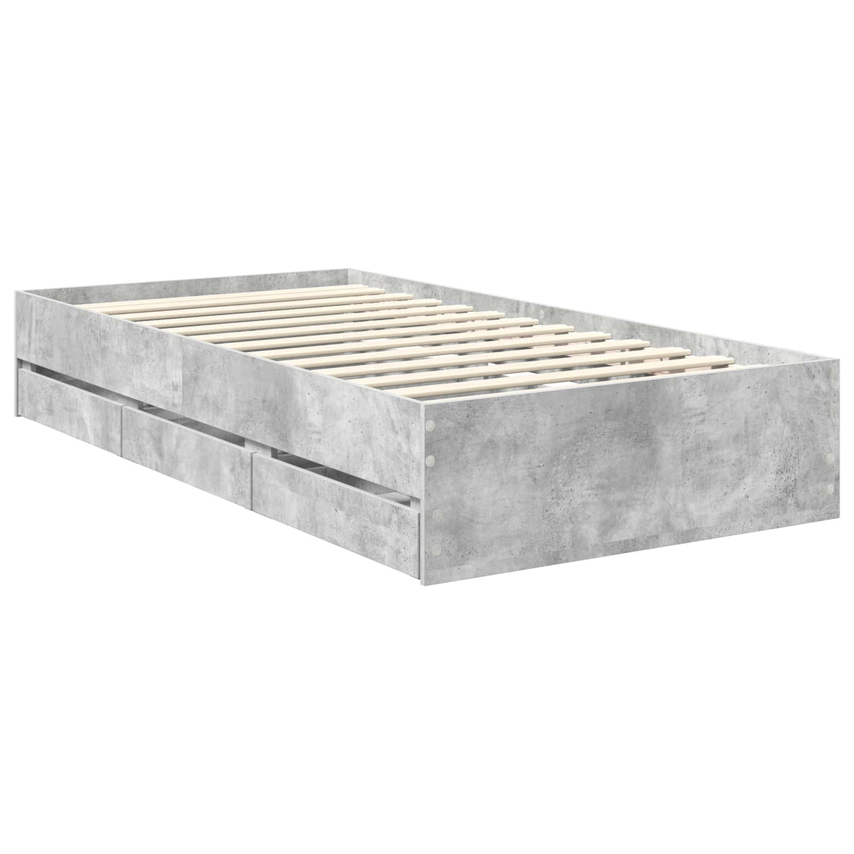Krevetna konstrukcija s ladicama Betonski sivi 90 x 200 cm Siva 206 x 93 x 90 cm