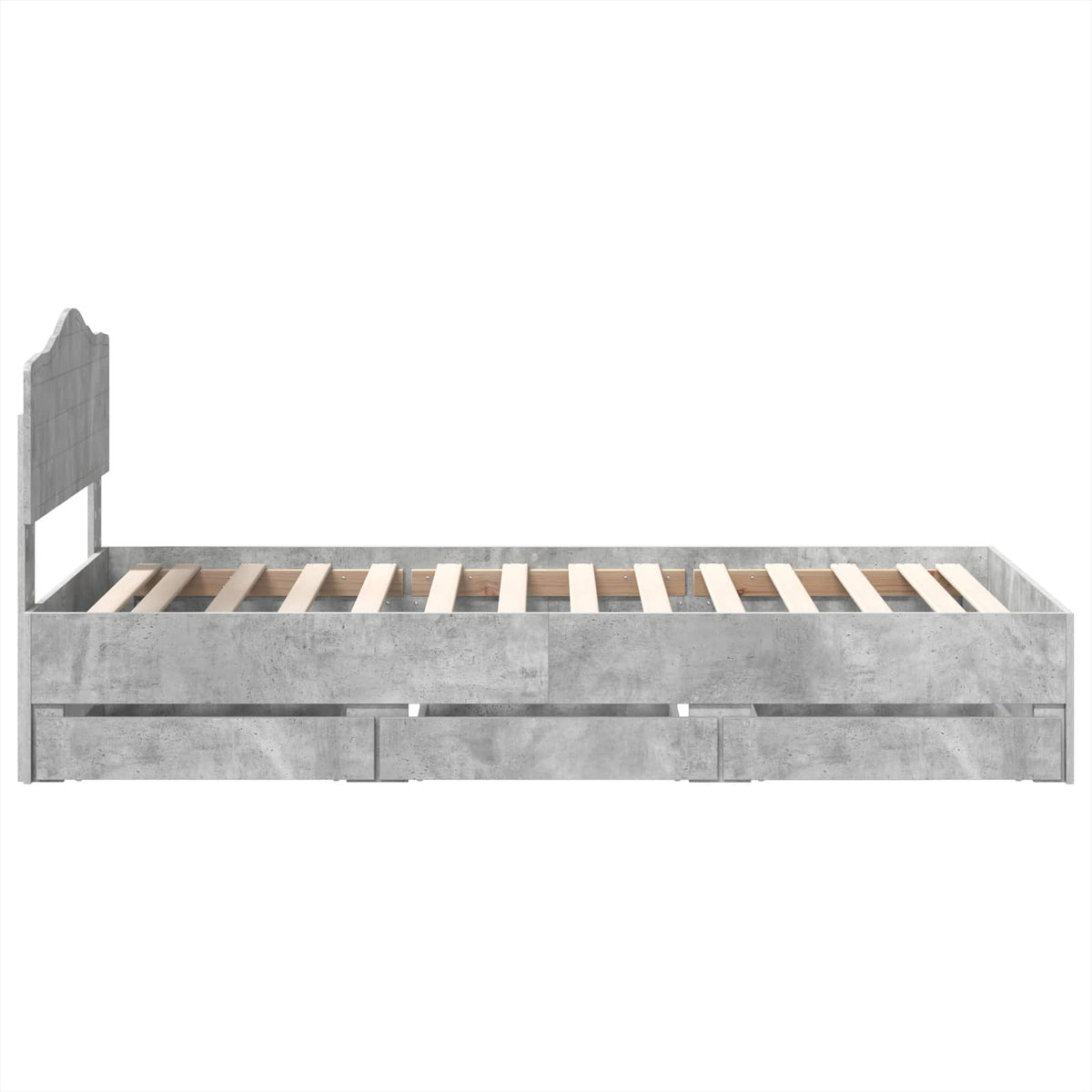 Krevetna konstrukcija s ladicama Betonski sivi 90 x 190 cm Siva 196 x 93 x 90 cm
