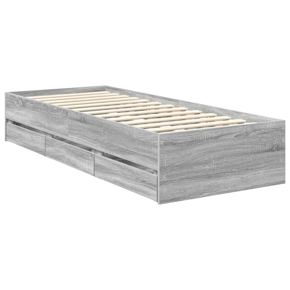 Krevetna konstrukcija Siva Sonoma 75 x 190 cm Inženjersko Drvo 196 x 78 x 90 cm