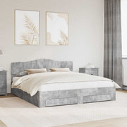 Krevetna konstrukcija s ladicama Betonski sivi 180 x 200 cm Siva 203 x 183 x 90 cm