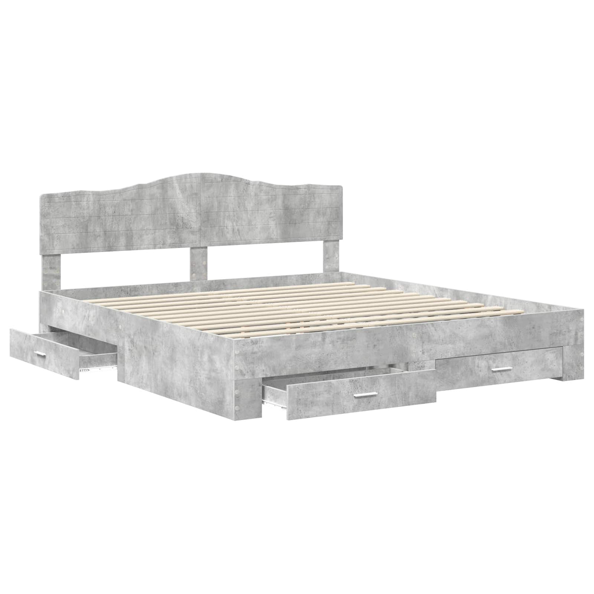 Krevetna konstrukcija s ladicama Betonski sivi 180 x 200 cm Siva 203 x 183 x 90 cm