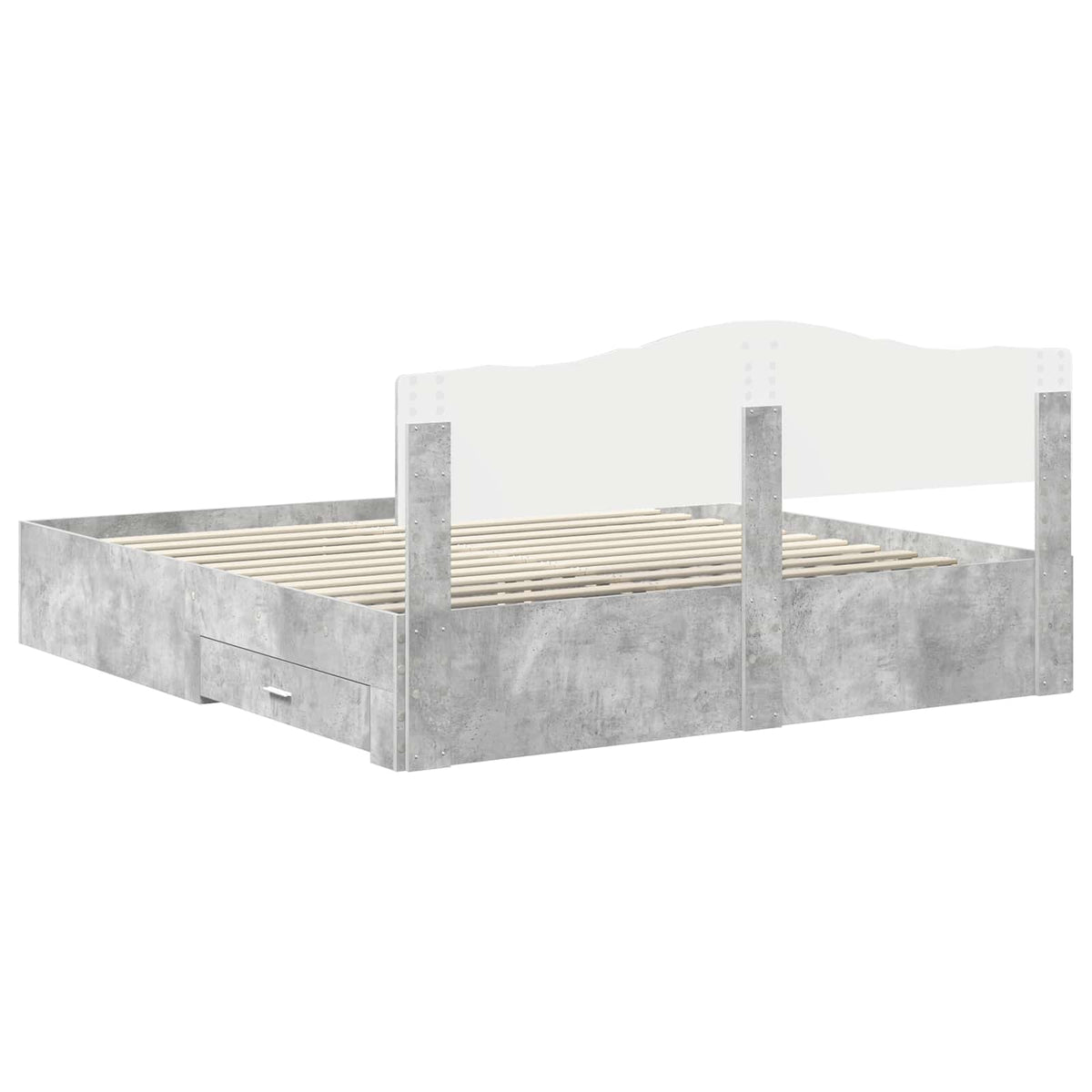 Krevetna konstrukcija s ladicama Betonski sivi 180 x 200 cm Siva 203 x 183 x 90 cm