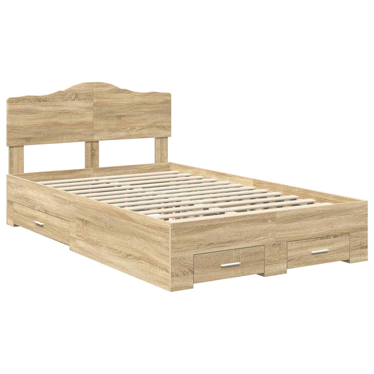 Krevetna konstrukcija s ladicama Sonoma hrast 120 x 200 cm Smeđa 206 x 123 x 90 cm