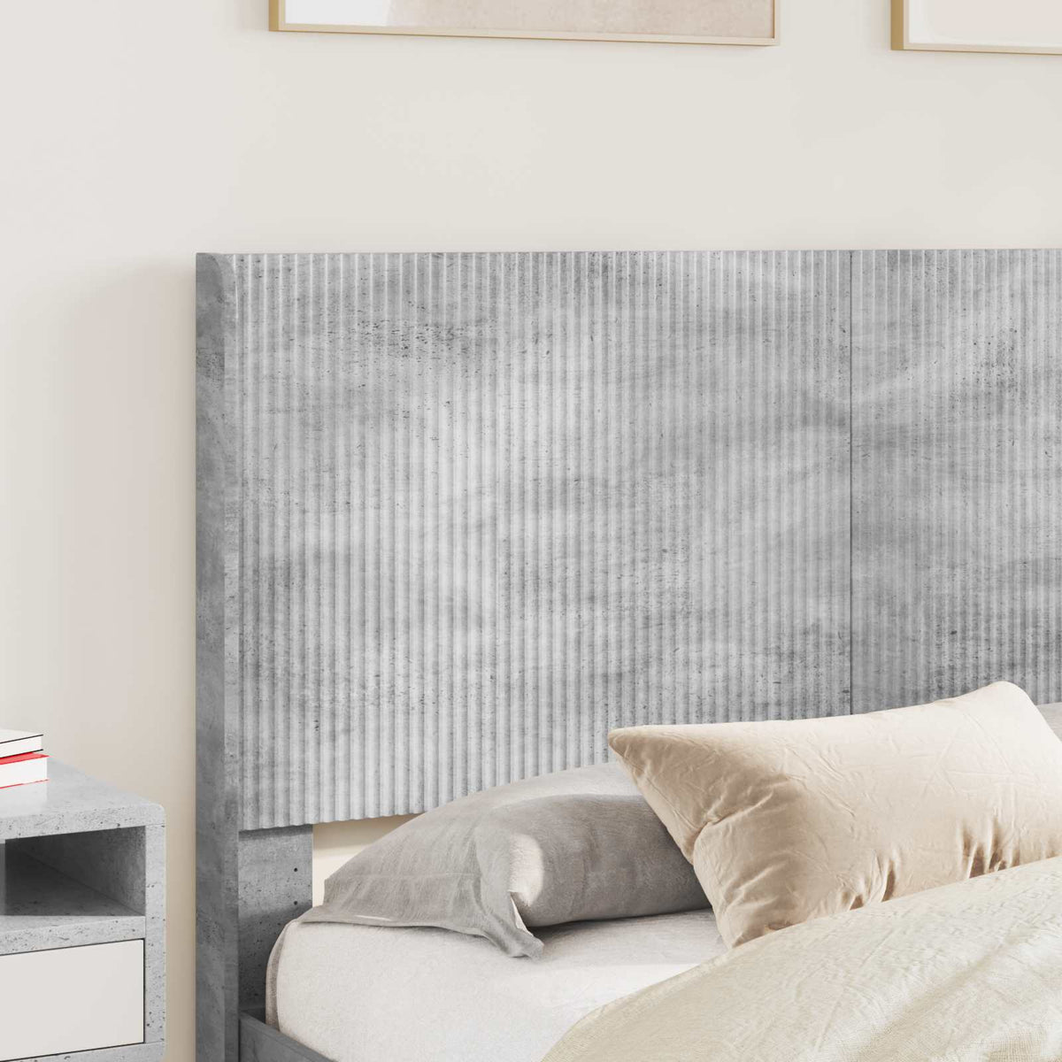 Krevetna konstrukcija s pohranom i uzglavljem Betonska siva 150 x 200 cm