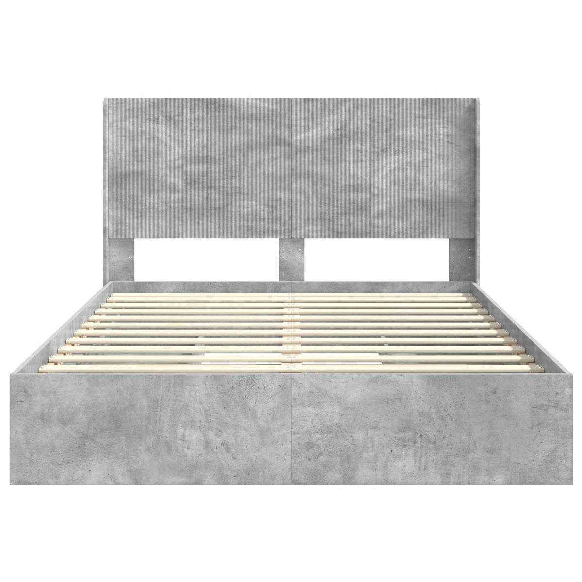 Krevetna konstrukcija s pohranom i uzglavljem Betonska siva 150 x 200 cm