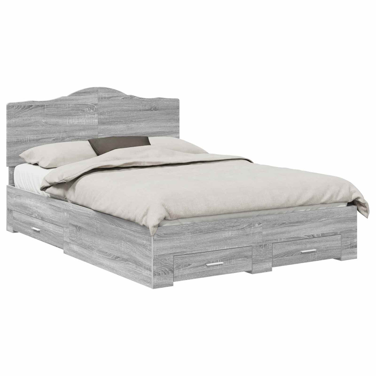 Krevetna konstrukcija s ladicama Siva Sonoma 140 x 190 cm 196 x 143 x 100 cm