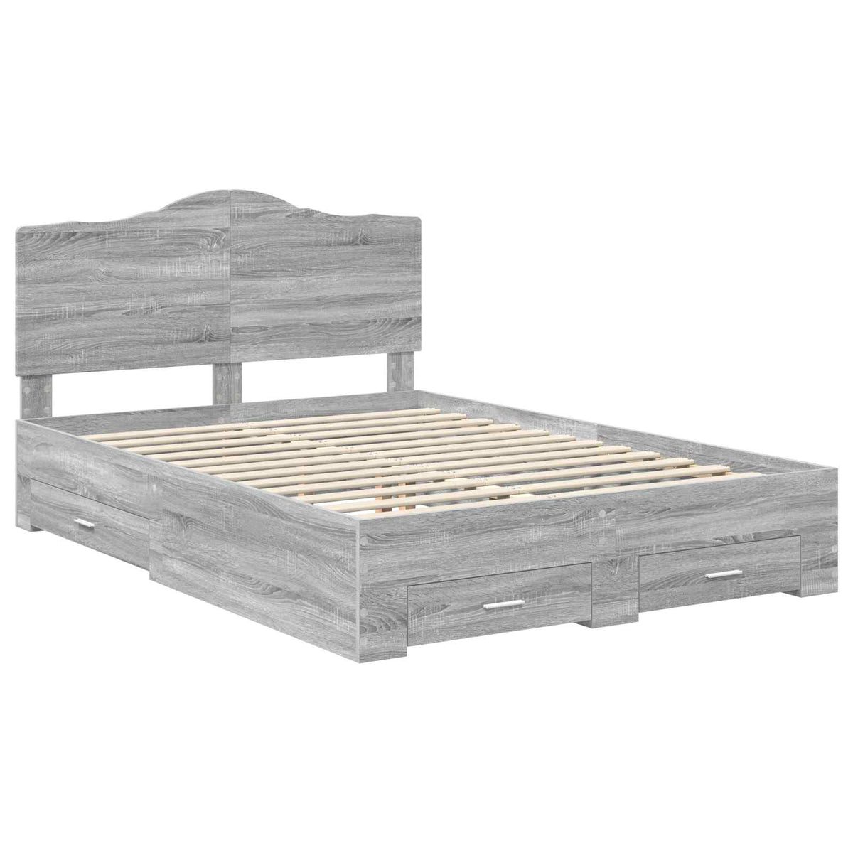 Krevetna konstrukcija s ladicama Siva Sonoma 140 x 190 cm 196 x 143 x 100 cm