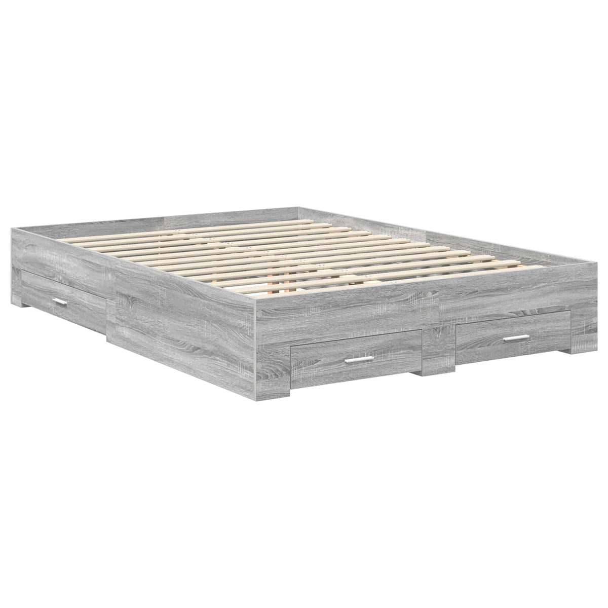 Krevetna konstrukcija s ladicama Siva Sonoma 140 x 190 cm 196 x 143 x 100 cm