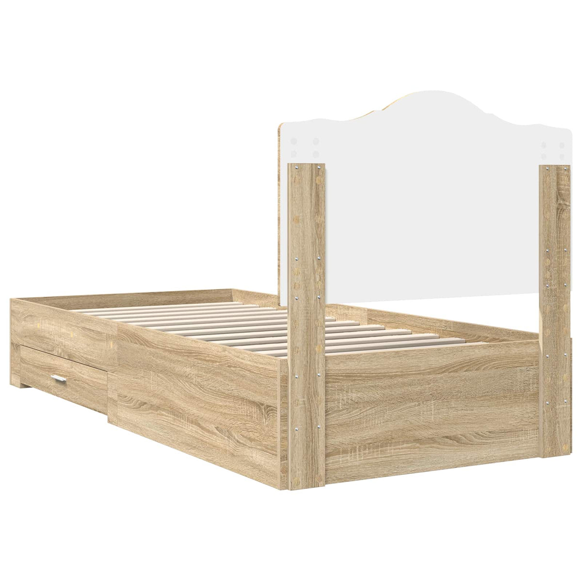 Krevetna konstrukcija s ladicama Sonoma hrast 100 x 200 cm Smeđa 203 x 103 x 100 cm