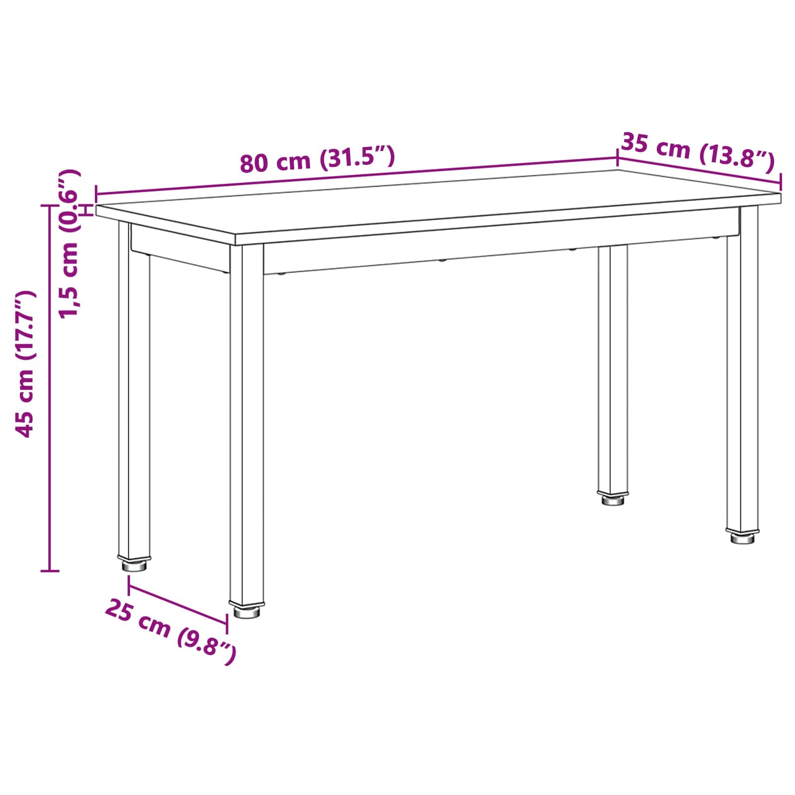 klupa Bijelo 80 x 35 x 45 cm Čvrsto borovo drvo