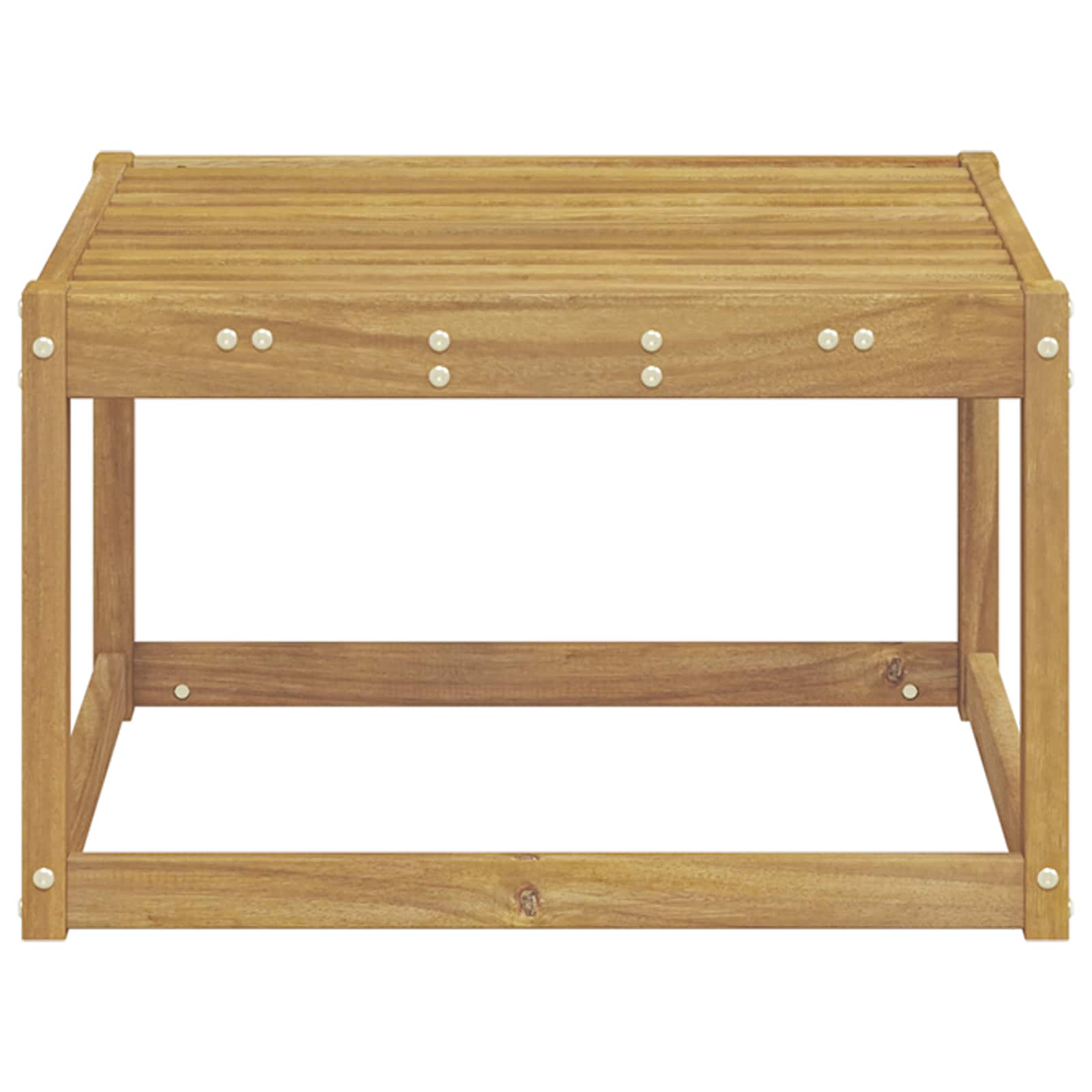 Vanjski Hocker Čvrsto drvo akacije Bijela 59 x 59 x 37 cm