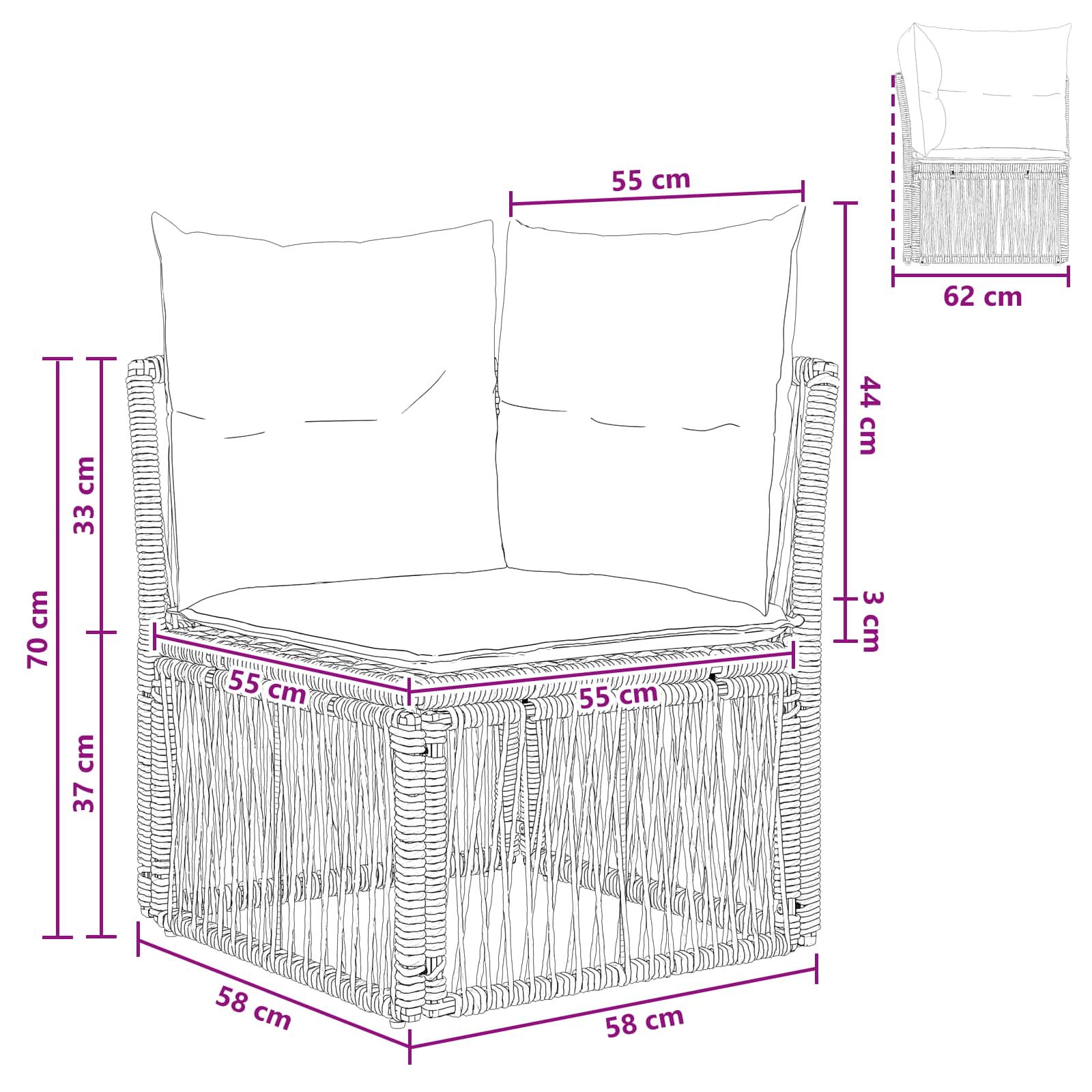 Kutna sofa Bež poliratan