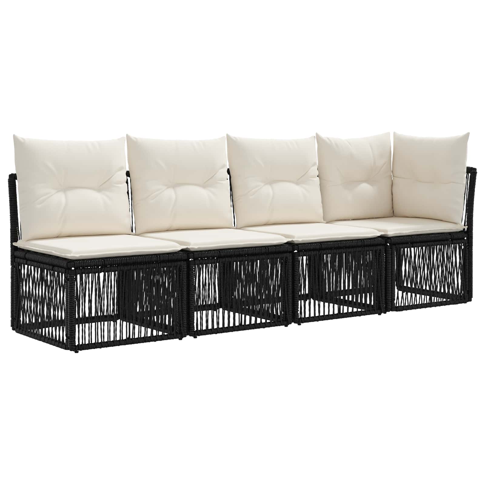 Sofa za 4 osobe s lijevom rukom 4 pcs 4-Broj sjedala Crna