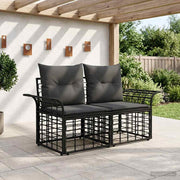 Vanjski loveseat 2 kom. 2-Broj sjedala Crna i tamno siva