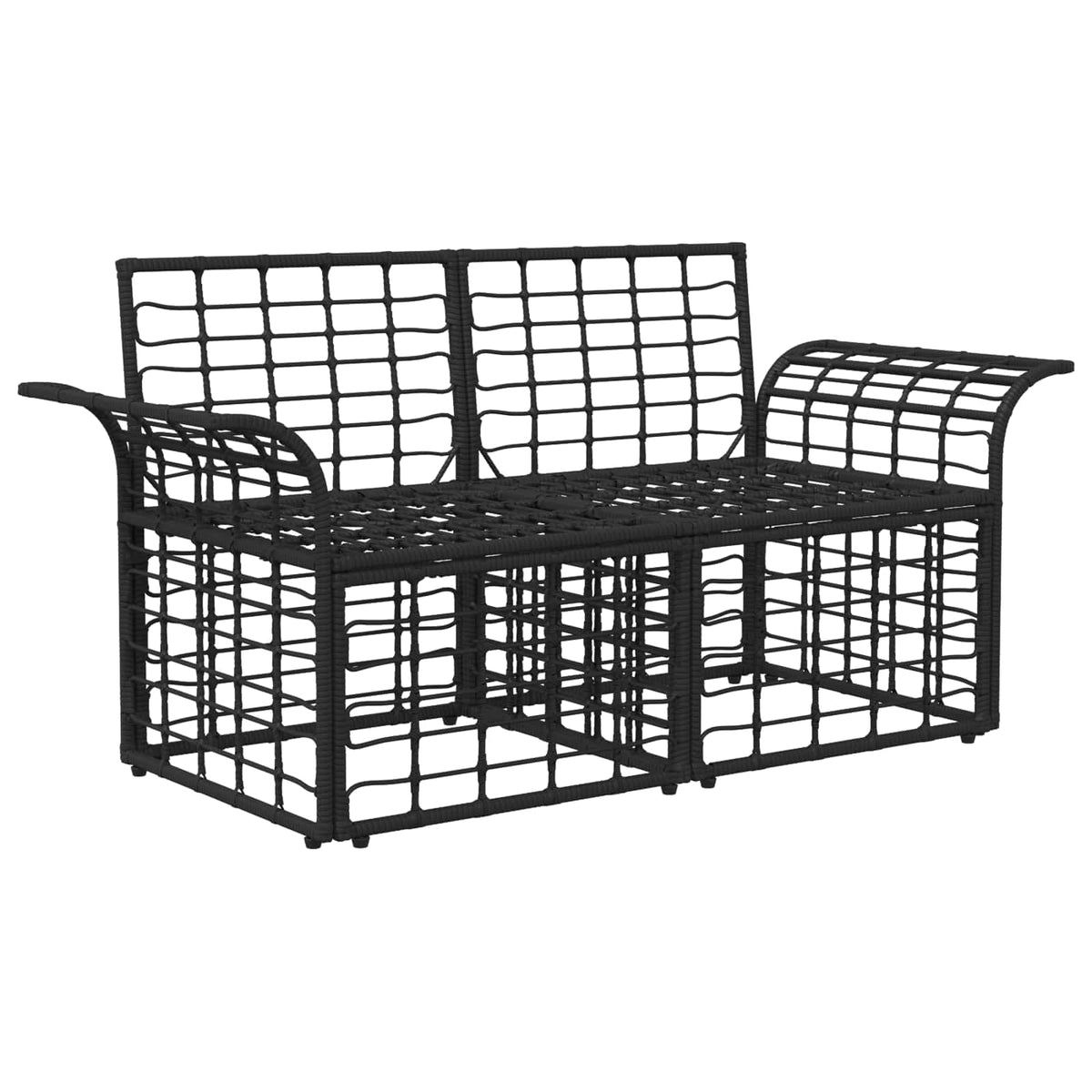 Vanjski loveseat 2 kom. 2-Broj sjedala Crna i tamno siva